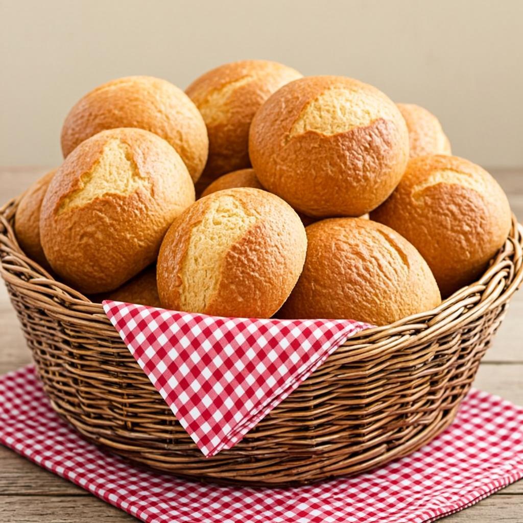 Frische Brötchen im Korb bei Heidi's Kiosk
