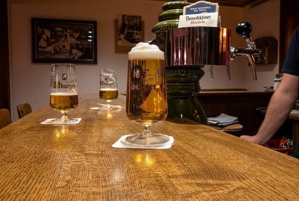 Frisch gezapftes Bier vom Fass in der Camping'Pinte